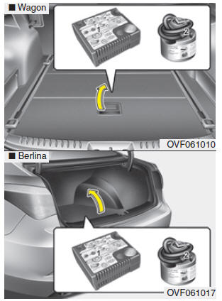 Foratura di un pneumatico (con TireMobilityKit) 