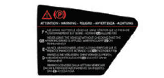 Etichetta sul pannello della porta