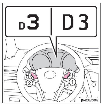 Selezione delle marce nella posizione D (veicoli con comandi del cambio al volante)